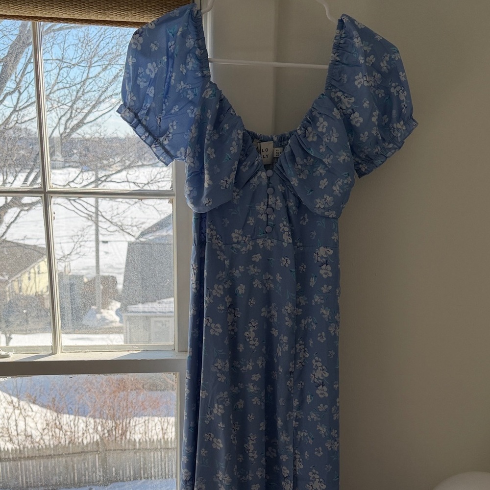 Hello Molly Light Blue Floral Dress